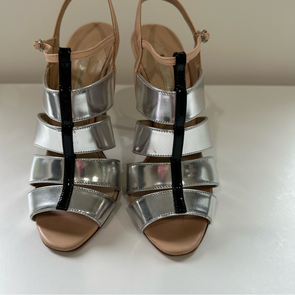 Nicholas Kirkwood Metallic Silver and Nude Heels with Black Details, Size: 37 - Picture 2 of 13